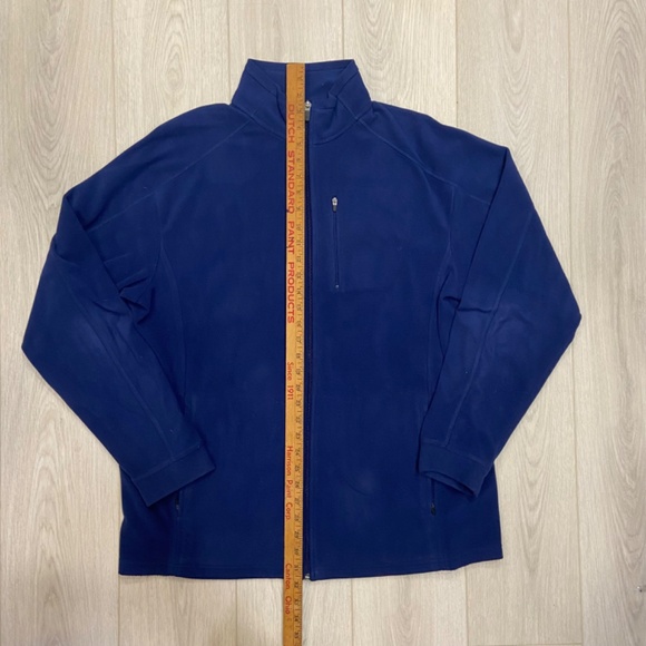 LL Bean Full Zip Fleece Jacket Mens Tall Large Lightweight Pockets Blue - Picture 2 of 9
